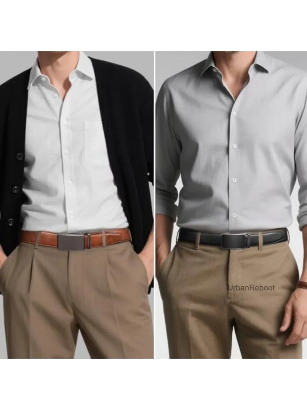 Men's Leather Ratchet Belt 2 Pack Adjustable Dress Casual Belts